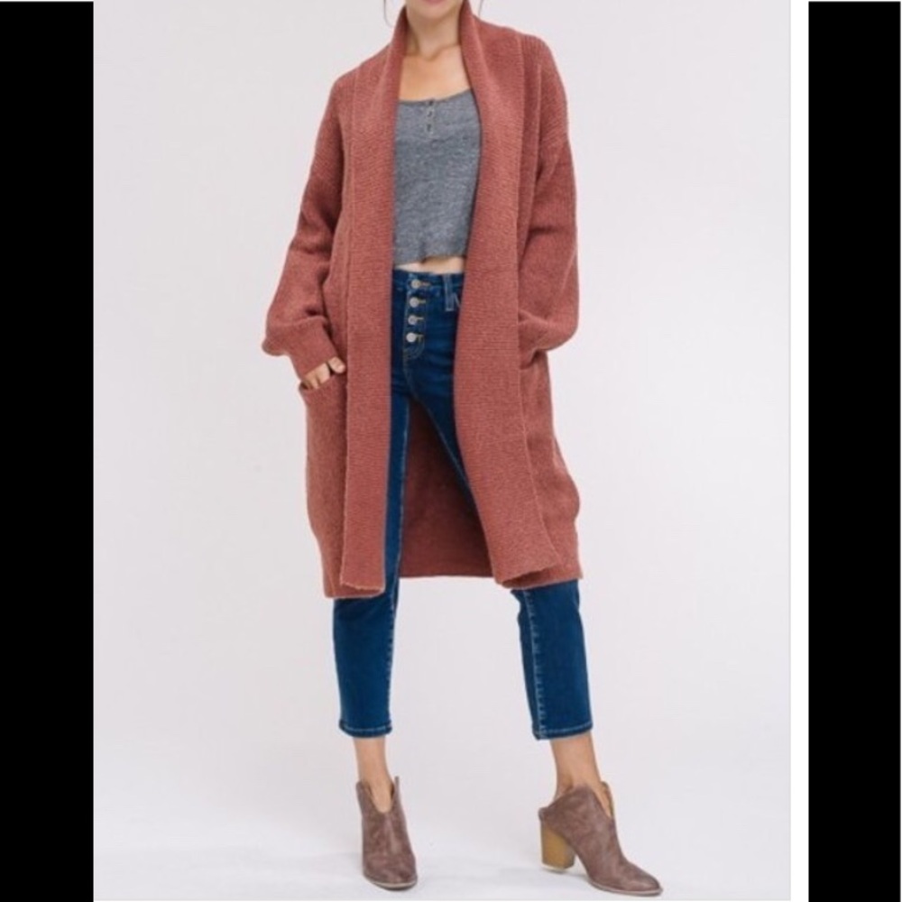 ✨NEW✨Soft Cardigan In Brick - Picture 3 of 4